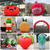 Réplica de fresa gigante inflable publicidad fruta vegetal modelo globo impresionante vegetal réplica inflables