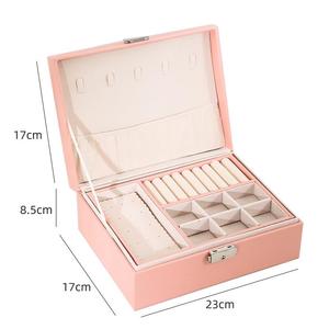 Popular Lady Style Leather Jewelry Set Display <strong>Earrings</strong> Necklace Rings Box Organizer <strong>Case</strong> - Product Image 6