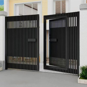 Puerta de casa moderna Diseños Esgrima <span class=keywords><strong>Puertas</strong></span> de enrejado Puerta de seguridad <span class=keywords><strong>exterior</strong></span> de jardín forjado de aluminio - Product Image 2