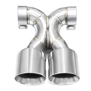 Puntas de escape de acero inoxidable plateadas GTS para coche, silenciadores y tubos de escape para Cayman <span class=keywords><strong>Boxster</strong></span> 987.2 2009-2012 - Product Image 1
