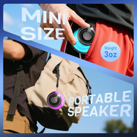 Mini Altavoz Magnético Portátil BT, Altavoz Inalámbrico con Espectáculo de Luces RGB y Soporte para Teléfono, para Videollamadas, Trabajo y Viajes