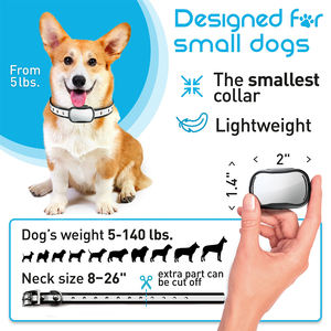 अतिरिक्त छोटे कुत्ते प्रशिक्षण कॉलर 5-15 एलबीएस वाटरप्रूफ आईपी 67 रिमोट कंट्रोल 1000-फुट रेंज रिचार्जेबल स्मार्ट छाल नियंत्रण कस्टम - Product Image 2