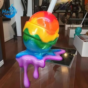 Modern Decoration Large Size Hand-carved Fluid Color Resin Fiberglass Lollipop Shop Art Exhibition Props Sculpture Ornaments