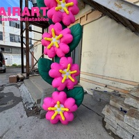 Guirlande de fleurs roses gonflables personnalisable pour la promotion de marques et d'événements, grandes vignes de fleurs roses gonflables