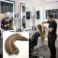 Extensions à bandes adhésives vierges blond clair russe Remy, trame unique, sans nœuds, non traitées, cuticules alignées, prix d'usine