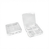 Vollständig Transparente Quadratische Vierfarbige Lidschattenbox DIY Vierfach-Lippenstift- und Lidschatten-Nachfüllbox Tragbare Leere Probenbox