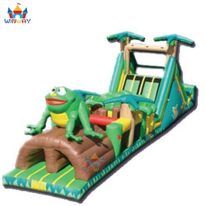 Glissade et parcours d'obstacles gonflables en PVC sur le thème de la grenouille géante, marque WINWAY, pour 20 enfants, utilisation en extérieur - Product Image 4
