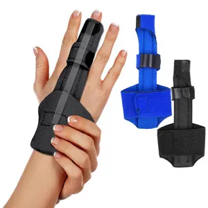 Luva de dedo com placa de aço embutida, aparelho para proteção de dedo com placa de aço, ajustável para artrite ha01683