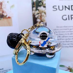 New Acrylic Into Oil Floating Astronaut Black Gold Keychain Pendant Liquid Small Gift Girl <b>Backpack</b> Pendant Accessories - Product Image 5