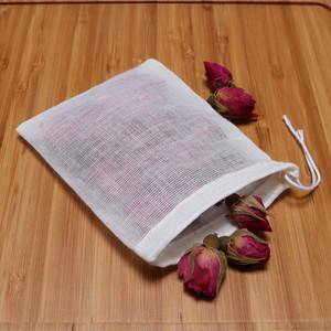 Sac à herbes en coton mousseline réutilisable et écologique avec cordon de serrage, pochette à thé en maille réutilisable, sacs d'emballage pour fleurs - Product Image 2