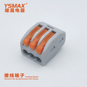 Bloc de bornes YSMAX à ressort, 3 pôles, 0,05-2,5 mm, une entrée, une sortie, connexion pour ingénierie électrique - Product Image 1
