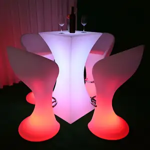Club nocturno Bar salón muebles club nocturno iluminado impermeable LED bar mesa LED muebles altos mesas de cóctel para bar