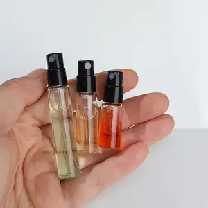 Mini 2 3 5 ml parfüm tüp flakon şişe boş Echantillon parfüm 2ml 5 ml sıkma boyun cam parfüm sprey şişesi