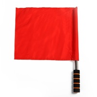 Drapeaux de communication de campagne d'arbitre de football de football à main en polyester 100D pour l'extérieur avec logo personnalisé pour drapeau de juge de ligne de match