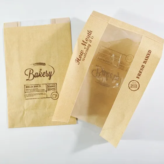 Sacos de papel biodegradáveis para sacos de papel reciclados, sacos de papel para sacos de chá e bolo HAM, com logotipo personalizado de fábrica, bolsas ecológicas para presentes e alimentos reciclados