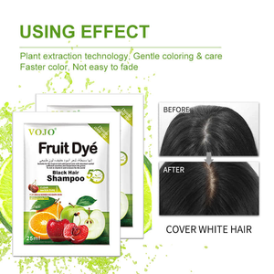 Shampoo colorant capillaire professionnel végétalien VOJO Apple sans ammoniaque ni PPD, 25 ml * 10, non collant pour le cuir chevelu, couleur noire, sachet - Product Image 3