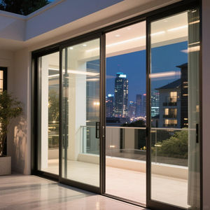 Porte coulissante en verre moderne en alliage d'aluminium personnalisable ouverture automatique à cadre étroit pour usage extérieur commercial domestique - Product Image 1