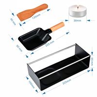 Vente chaude manche en bois antiadhésif Mini CheeseTea Light Raclette Grill Set avec spatule pour l'extérieur