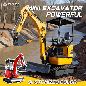 Livraison gratuite, mini-excavatrice à moteur personnalisé, excavatrice sur chenilles de 2,5 tonnes pour usage agricole et de jardin, garantie d'un an. - Product Image 3