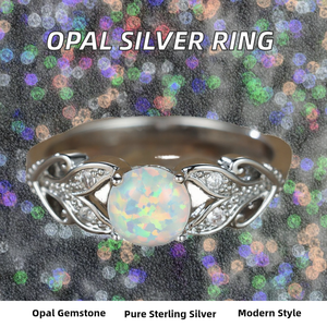 High Quality 925 Sterling <b>Silver</b> Trendy Simple Zircon Inlaid <b>Opal</b> Engagement Wedding <b>Ring</b> for Gift & Anniversary - Product Image 2