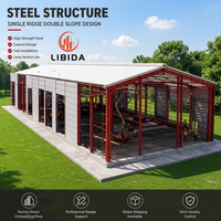 Estructura de Acero Prediseñada de Alta Resistencia para Ganado, Establos, Caballerizas, Resistente a Nieve y Viento Intenso, Construcción Agrícola