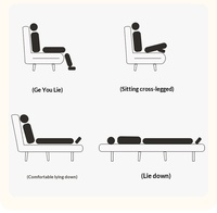 Canapé-lit minimaliste TCX en tissu, une place, dossier capitonné, sans accoudoirs, pieds en bois, meuble de salon avec rangement et rembourrage en mousse