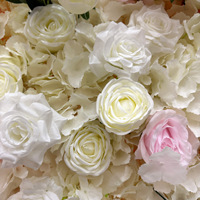 Maßgefertigte Handgemachte Hochzeitsdekoration Muttertag Rosa Große Seidenrosen-Blumenköpfe Blumenwände Hintergrundpaneel 3D-Rollenstoff Künstliche Blumen