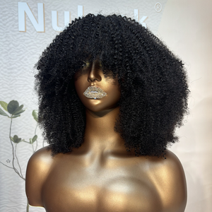 Mật độ cao afro kinky tóc giả xoăn với những tiếng nổ không ren màu sắc tự nhiên Trinh Nữ tóc giả tóc con người bán buôn giá rẻ ngắn <span class=keywords><strong>Bob</strong></span> tóc giả - Product Image 3