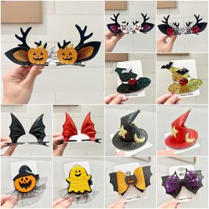 Juego de accesorios para el cabello de Halloween, pinzas temáticas de calabaza caprichosa/fantasma/murciélago, pinzas para el cabello bonitas, perfectas para el estilismo de disfraces de Halloween - Product Image 2