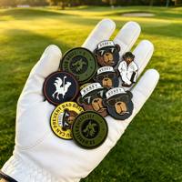 Marcador de pelota de golf personalizado en blanco para venta al por mayor, troquelado, paquete de 50, set de caja con colgante, collar con logotipo, hebilla de cinturón de latón dorado, metal en blanco