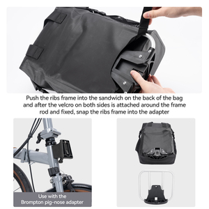 Bolsa de Bicicleta <span class=keywords><strong>Plegable</strong></span> de Gran Capacidad ROCKBROS, Bolsa Delantera para Almacenamiento de <span class=keywords><strong>Casco</strong></span> de Ciclismo, Bolsa para Manillar para Viajeros Urbanos - Product Image 4