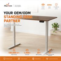 Escritorio Ejecutivo Moderno de Madera, Ajustable en Altura, con Cajón, para Oficinas o Estudios