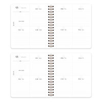 Agenda carré non daté, carnet de notes quotidien et hebdomadaire, couverture rigide, papeterie de bureau, cadeau, organisateur mensuel personnalisé