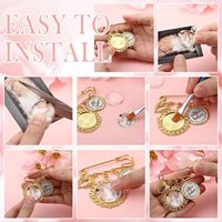 Tondiamo – Lot de 2 broches pendentifs ailes d'ange pour mariage, en fer – Breloque commémorative DIY pour la mariée et le marié (Or)