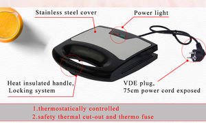 Macchina per sandwich antiaderente Cool touch con coperchio in acciaio inossidabile - Product Image 5