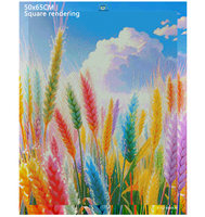 LS 5D DIY Diamond Painting Kit Oreille de blé colorée sur toile de qualité supérieure Full Drill Diamond Art Embroidery Printed Design