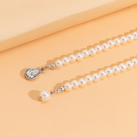Collier Chaîne Élégant avec Pendentif Goutte d'Eau et Perles d'Imitation pour Femme, Bijoux de Mode Tendance et Accessoires Perlés