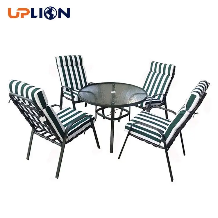 Uplion-Muebles de Jardín clásicos de acero, con cojín