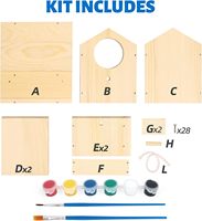 Arrière-cour jeux arts et artisanat kit pour enfants bois bricolage nichoir peinture kit en bois oiseau maison bricolage enfants peinture