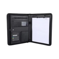 Carpeta de Presentación Ejecutiva de Cuero TSH, Marca OEM ODM, Tamaño A5, con Calculadora, Portadocumentos A4, Material PU