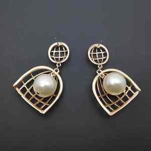 Europe Runway Looks Big <strong>Bird</strong> <strong>Nest</strong> Outline Earrings With Exaggerated Long Pearl Drill Nightclub Bar Earrings - Product Image 2