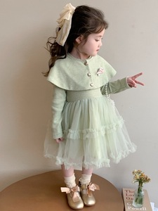 Vestido Informal para Niñas ODM, Vestido <span class=keywords><strong>de</strong></span> <span class=keywords><strong>Princesa</strong></span> con Cuello Cruzado, Económico, al por Mayor para Niños en Primavera y Otoño - Product Image 3