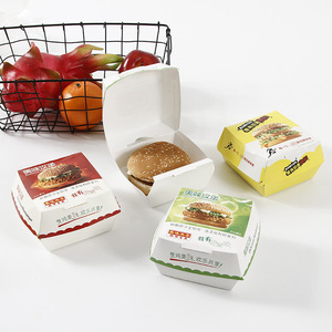 ハンバーガーバーガー食品包装テイクアウトボックスレストラン用カスタムプリント食品グレード - Product Image 1