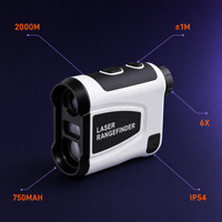 Télémètre laser de golf OEM ODM à marque privée avec compensation de pente, verrouillage de drapeau, optique 6X, écran LCD, portée 2000m