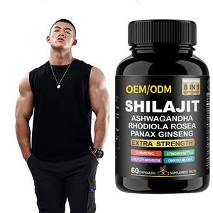Kapsul Shilajit 8-in-1 Canggih Ekstrak Kunyit Kurkumin Lada Hitam Asam Fulvat Humat <span class=keywords><strong>Anti</strong></span>-Inflamasi Antioksidan Ampuh - Product Image 1