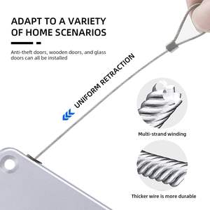 Wholesale Smart Home No Punching Automatic Closer Pull Cord Closers Adjustable Surface Door Stop <b>Bracket</b> Type - Product Image 4