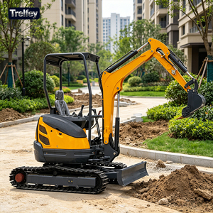 Miniexcavadora <span class=keywords><strong>de</strong></span> 1 y 2 Toneladas, Miniexcavadora <span class=keywords><strong>de</strong></span> Orugas, Doble Velocidad <span class=keywords><strong>de</strong></span> Desplazamiento, Capacidad <span class=keywords><strong>de</strong></span> Subida del 58%, Motor Diésel con Certificación CE y EPA para Jardinería - Product Image 1