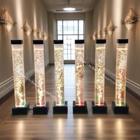 Décoration de mariage, lampes à colonnes à bulles d'eau avec éclairage LED