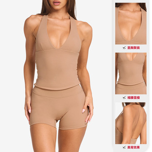 Conjunto de Yoga de dos piezas de secado rápido duradero de alta calidad Europeo Americano conjunto de Yoga para Mujeres al aire libre para mujeres - Product Image 3