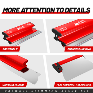 Lame flexible en acier inoxydable, manche en PVC, personnalisation acceptée, ensemble de lames à racler durables pour le travail du mastic et du plâtre - Product Image 3